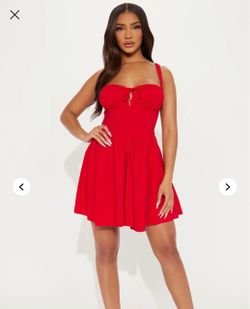 Fashion nova red corset dress size S