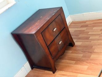 Pair of Wooden Nightstands (2 drawers each)