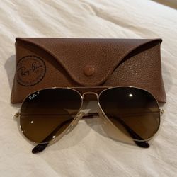Ray-Ban Gold Polarized Aviators