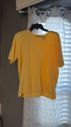 Yellow Knit Short Sleeve Sweater Top