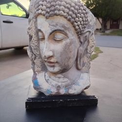Vintage Buddha Head Sculpture