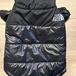 The Dog Face Like North Face Black Puffer Dog Jacket Size XL - 40CM