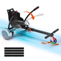 Hoverboard Seat Attachment, for 6.5" 8" 8.5" 10" Hoverboards, with LED Lights, Grips Control, Adjustable Frame Length and 220 LBS Load Capacity, Hover