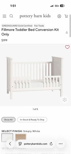 Pottery Barn Filmore Crib (White!) + Newton Mattress + Bedding bundle
