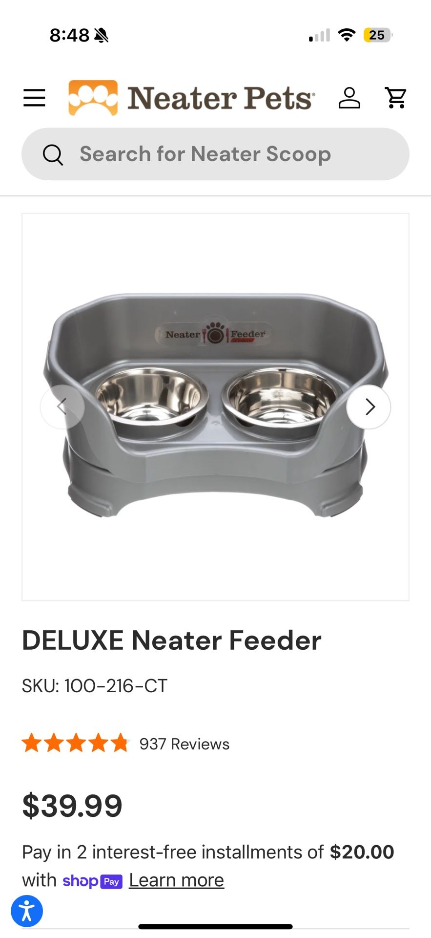 Neater Feeder Deluxe Elevated & Mess-Proof Dog Bowls