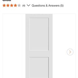 26 in. x 80 in. 2-Panel Solid Wood Core White Primed Smooth MDF Interior Door Slab