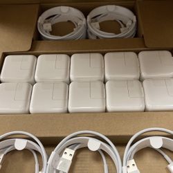 (10x) = 12W Genuine OEM Apple iPhone Charger & USB Lightning Cable
