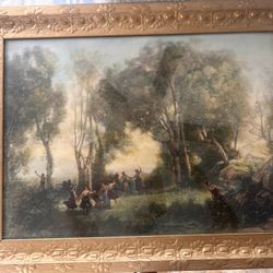 Antique Lithograph  - Dance Of The Nymphs