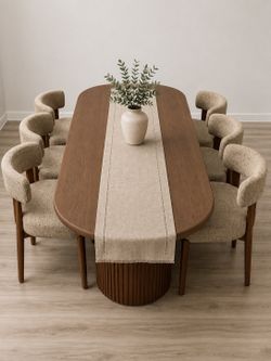 Brand new 6 pieces camel Solid Wood Upholstered Fabric Dining Chairs
