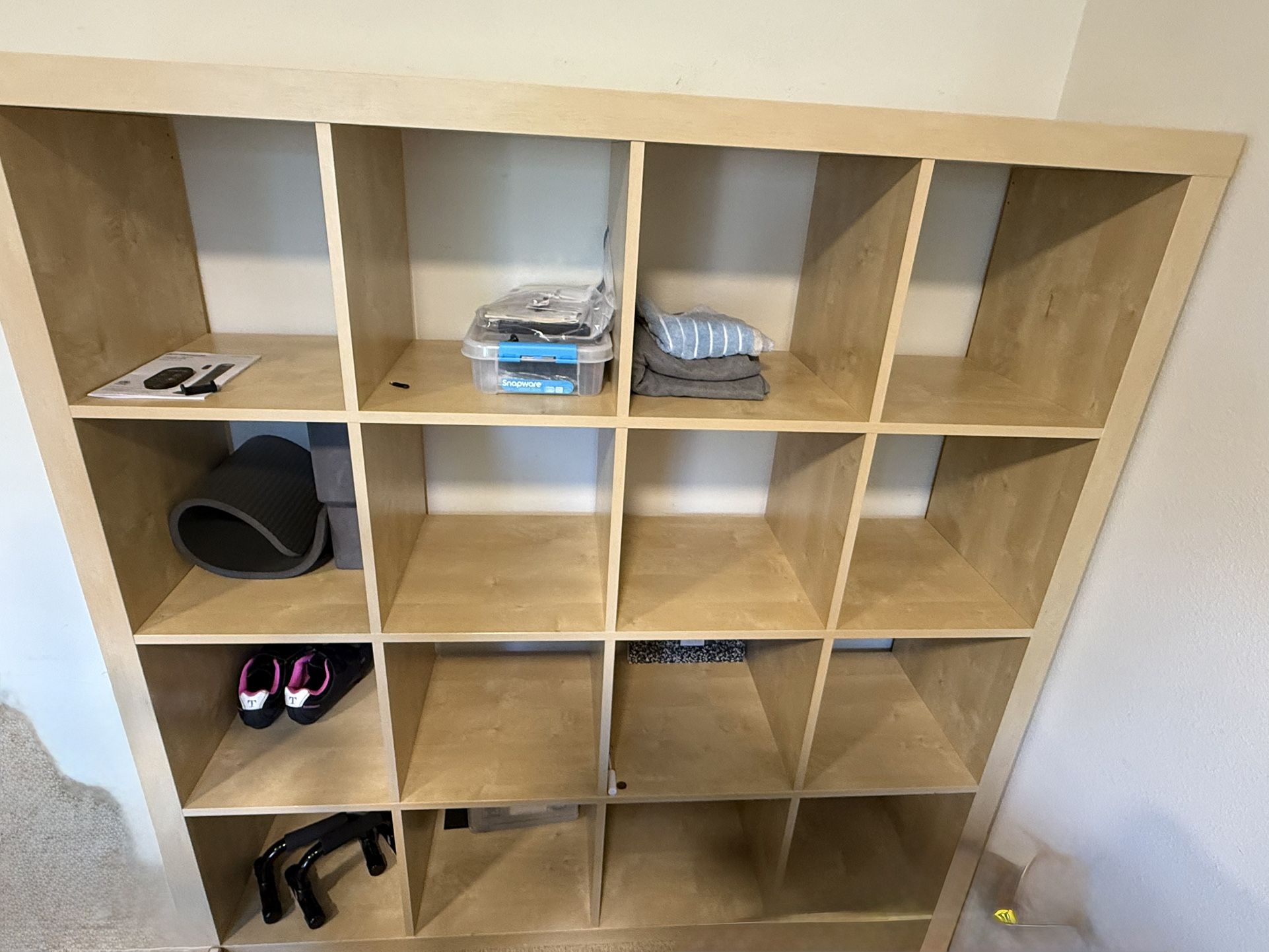 IKEA 4x4 Natural Cube Bookshelves 