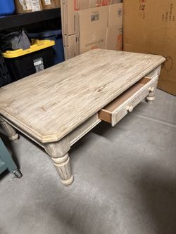 Shabby Sheik coffee table and stand up lamp
