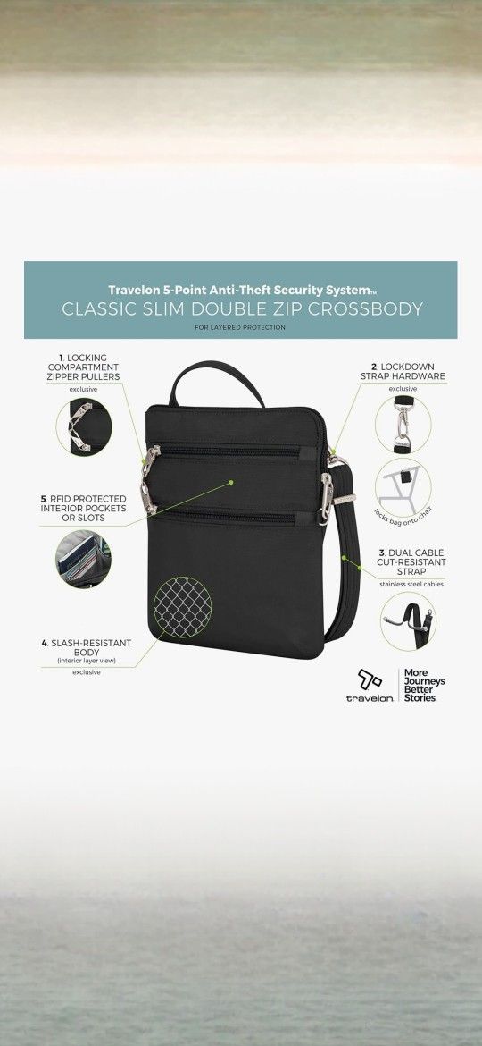 Travelon Anti-theft Bag~Purse~Black