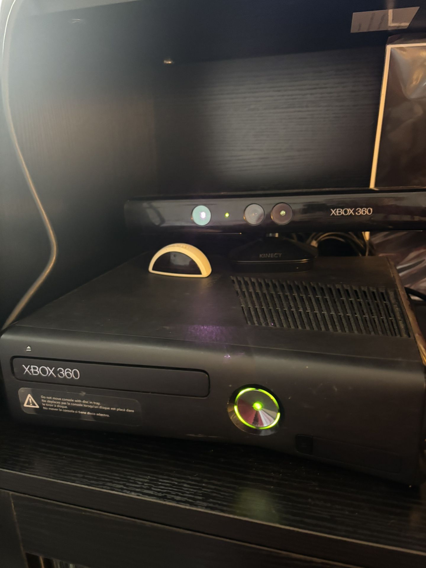 Xbox 360 S Model, Games, Controllers, Camera and Sensor, Power Cords