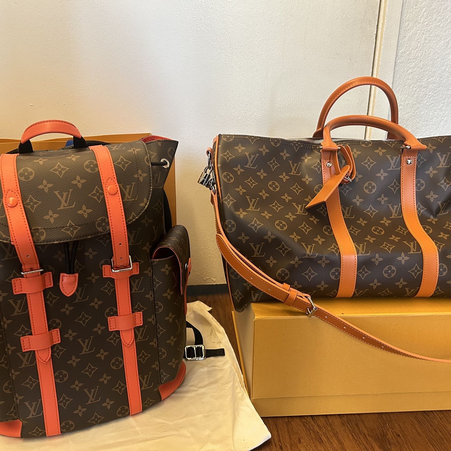 Louis Vuitton Brown Backpack & Duffel Bag 