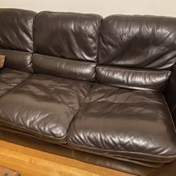 Brown Leather Couch