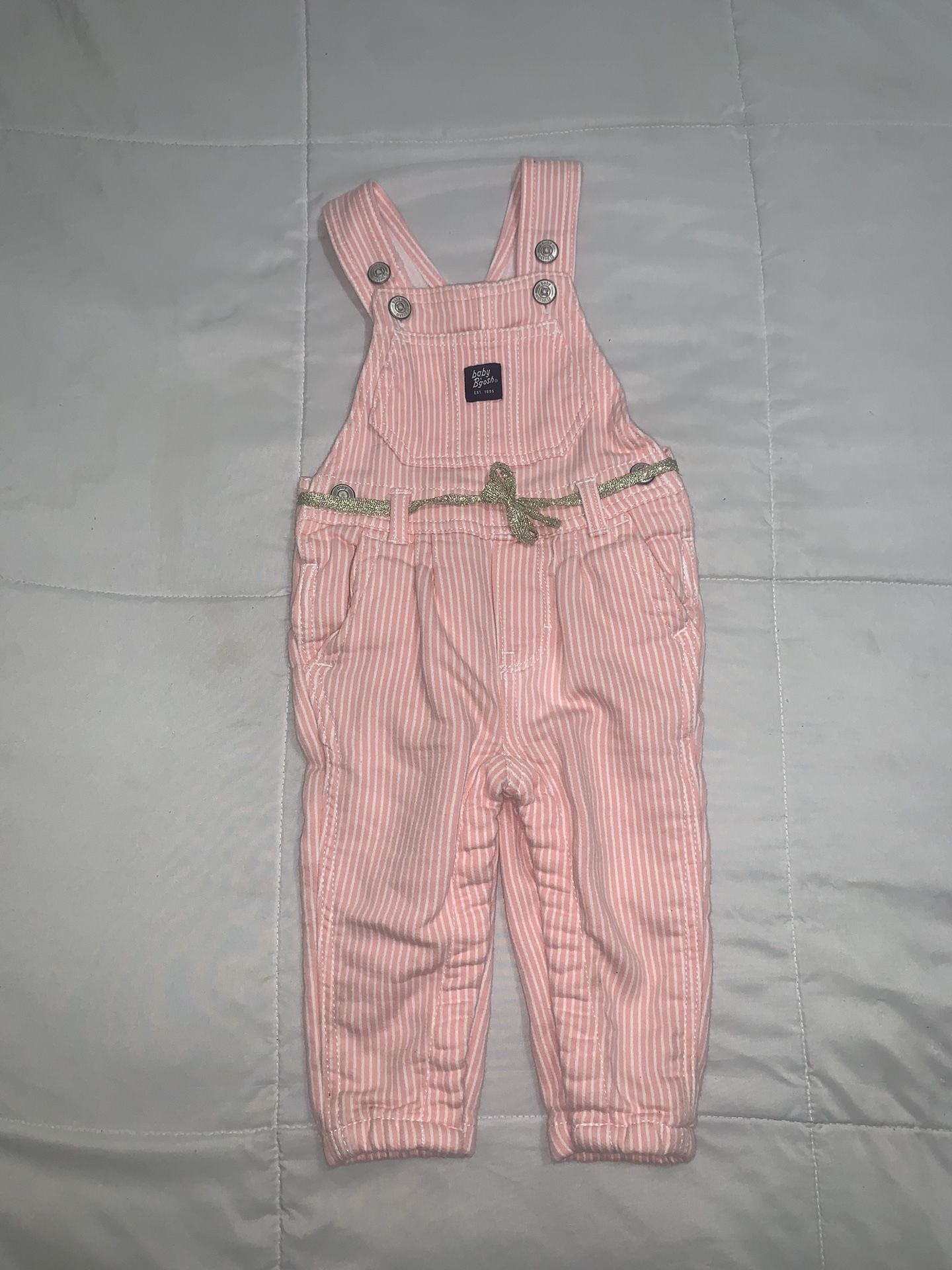 Pink Baby b’gosh overalls 12m
