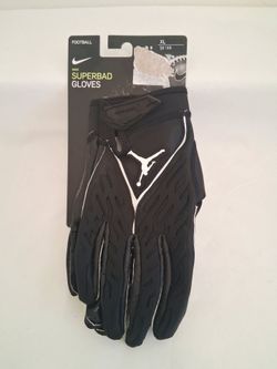 Nike Jordan Superbad 6.0 Black White Padded Football Gloves
