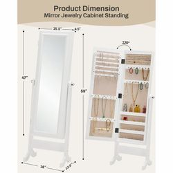 Full-Length LED Mirror Jewelry Cabinet