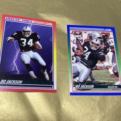Bo Jackson 90’s Los Angeles Raiders Vintage NFL Trading Cards 