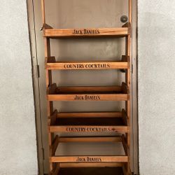 Authentic Wood Jack Daniels Free Standing Shelf W  Bottle Opener