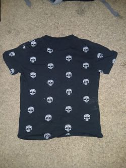 Black All-Over Skull Print T-Shirt