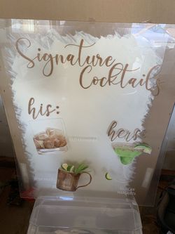 Large wedding signature cocktail sign