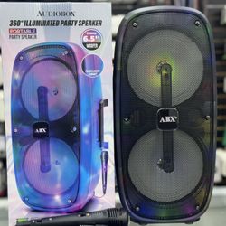 Dual 6.5” Woofers Portable Speaker With Mic
