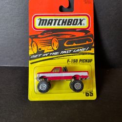Matchbox Cars 1995 Edition Red And White Ford F-150 4 X 4 Pickup 