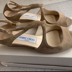 Jimmy Choo Shoes Suede Wedge Sandals