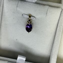 5 Amethyst Stone Pendants