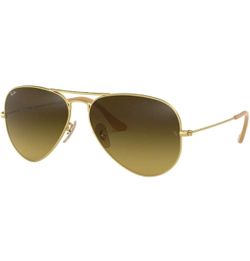 Ray-Ran Aviator Sunglasses - Matte Gold with Brown Gradient Lens