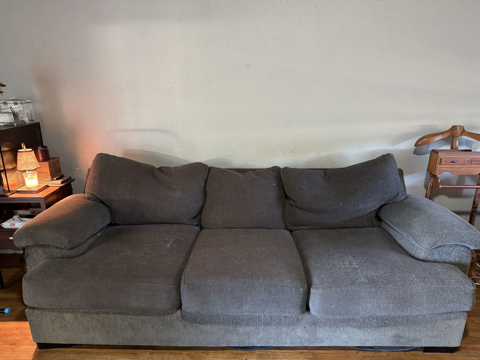 Dark Grey/blue Down Couch