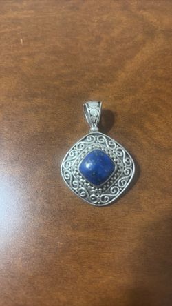 Vintage Sterling Silver Lapis Lazuli Pendant