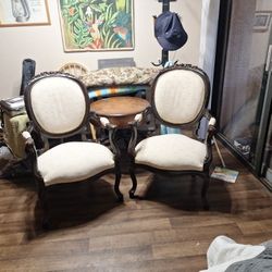 Two Decorative Wooden Chairs