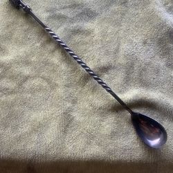 Vintage Reed & Barton 11 Inch Silver Plate Santa Claus Christmas Cocktail Spoon
