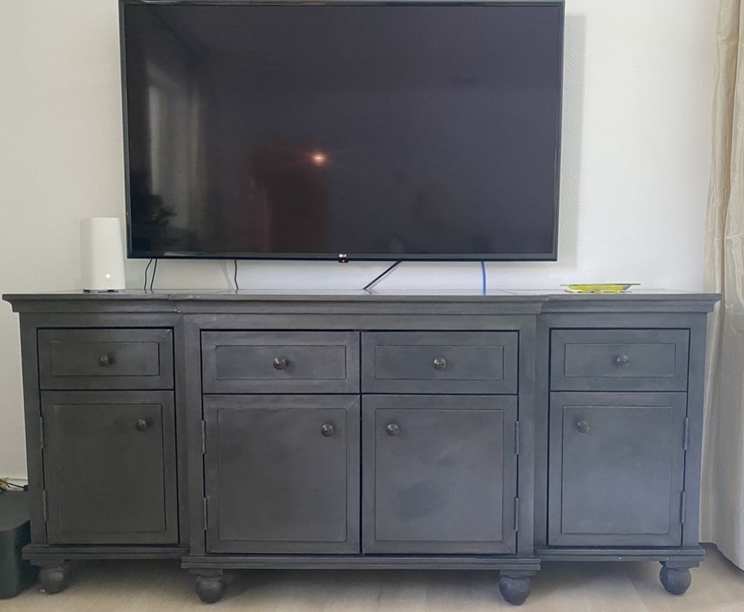 RESTORATION HARDWARE RH ANNECY METALWRAPPED LARGE MEDIA CONSOLE for