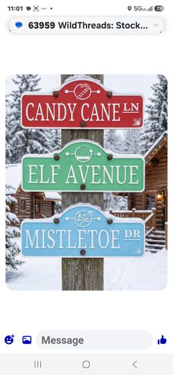 Christmas Street Sign Set of 3