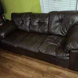 Brown Leather Sofa 