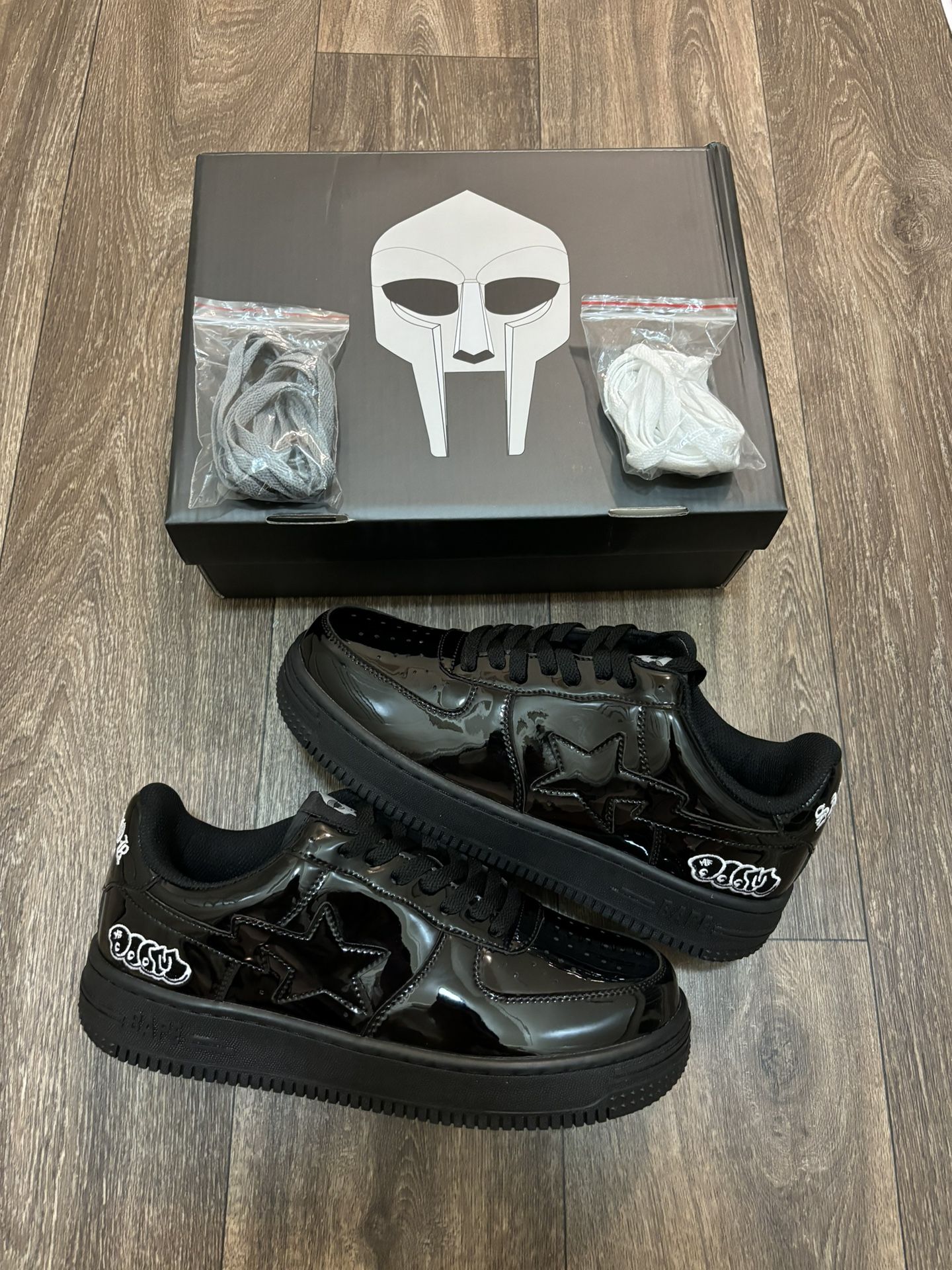 Bapesta x MF Doom Black - Sizes 8.5, 9, 9.5. 11.5