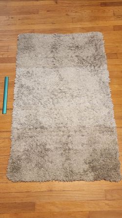 28" W x 47" L Plushy Beige Shag Rug $5