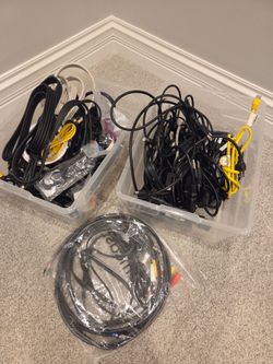 Big Lot of Assorted Cables & Cords – HDMI, USB, Power, Ethernet, RCA, Coax