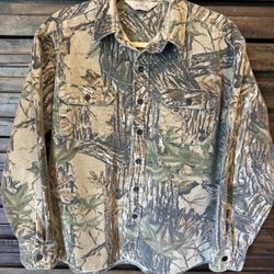 Vintage RedHead Chamois Flannel Shirt Long Sleeve Realtree Camo SML MED