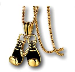 Gold Boxing Glove Pendant Necklace