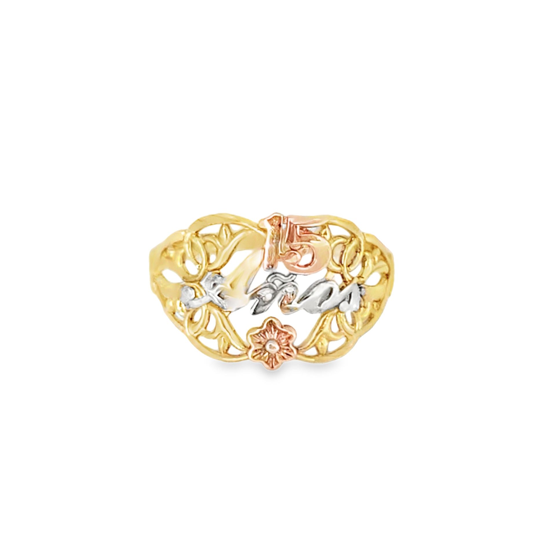 10K Yellow Gold Quinceañera Ring