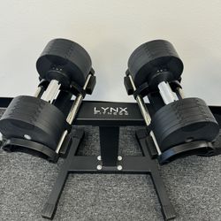 LYNX FITNESS ( BRAND NEW IN BOX ) Pair Of 50lb Adjustable Dumbbells
