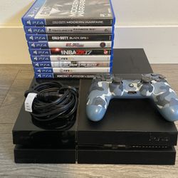 ps4 with controller and 9 games