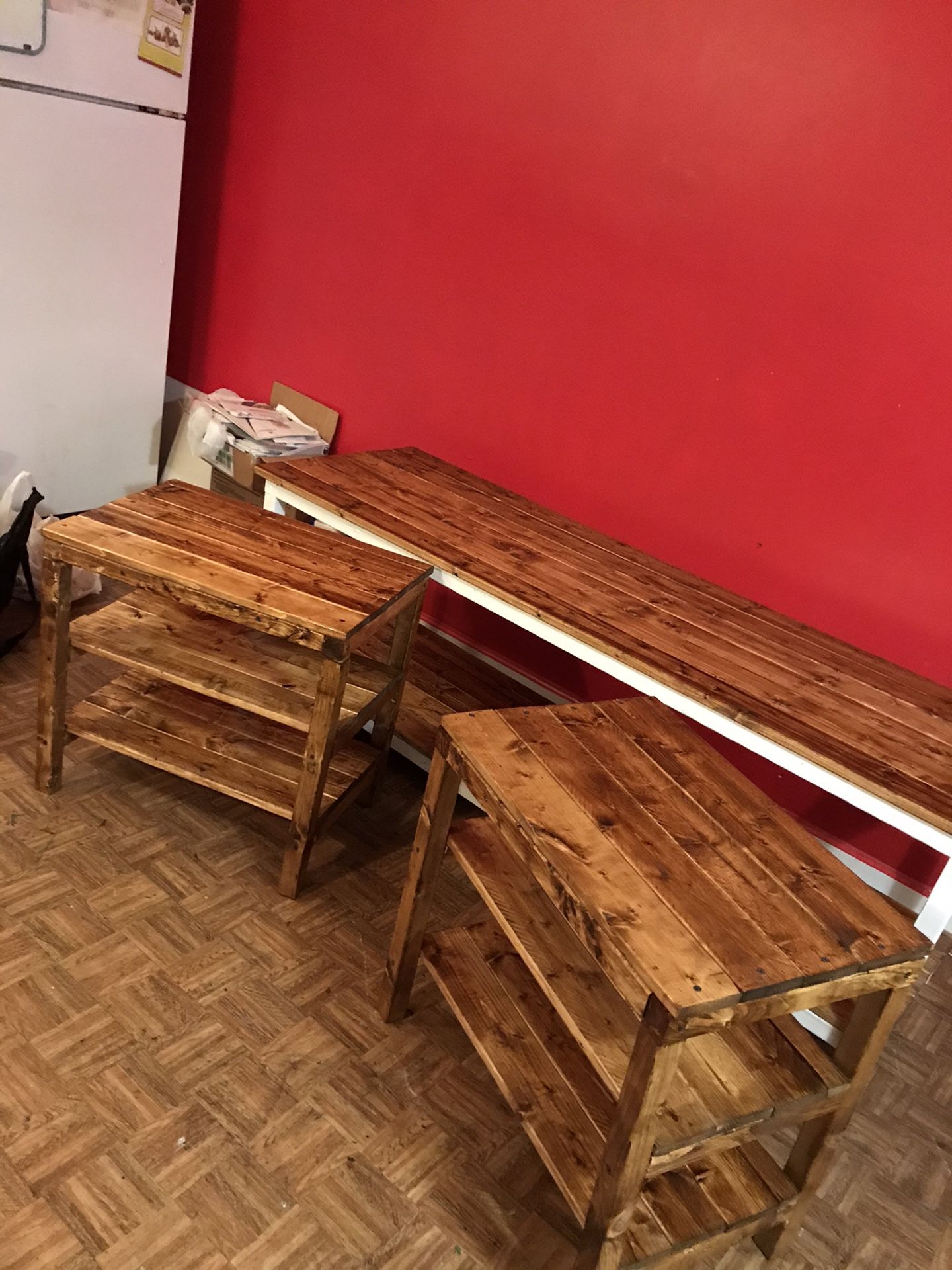 Golden Oak Coffee Table Set