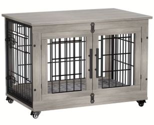 Grey wooden dog Kennel