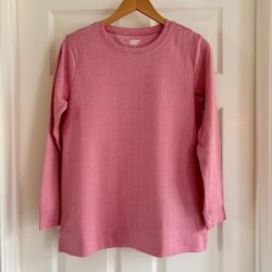 New Lands’ End Petite Women’s Sport Knit Tunic, Soft Mojave Rose Herringbone, Small