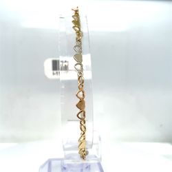 14KT Yellow Gold 9” Heart Anklet 3.90g I-1132